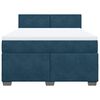 vidaXL Boxspringbett mit Matratze Dunkelblau 140x200 cm Samt