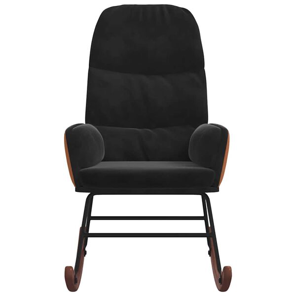 vidaXL Schaukelstuhl Schwarz Samt