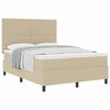 vidaXL Boxspringbett Hellgrau und Wei&szlig; 203 x 144 x 128 cm Cordstoff