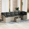 vidaXL Gartensofa-set Hellgrau 55 x 55 x 37 cm Poly-Rattan
