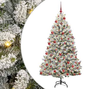 vidaXL K&uuml;nstlicher klappbarer Weihnachtsbaum Gr&uuml;n und Wei&szlig; 180 cm