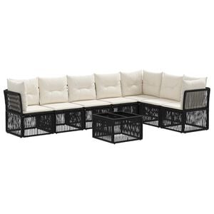 vidaXL Gartensofa-set 8 stk. Schwarz Poly-Rattan