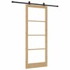 vidaXL Schiebet&uuml;r ORKDAL Nat&uuml;rlich und Schwarz 93 x 232 cm
