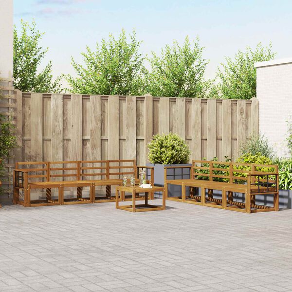 vidaXL Outdoor-Sofagarnitur 9 pcs Natur Massivholz Akazie