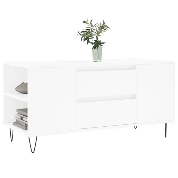 vidaXL Couchtisch Wei&szlig; 102x44,5x50 cm Holzwerkstoff