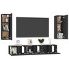 vidaXL 5-tlg. TV-Schrank-Set Schwarz Holzwerkstoff