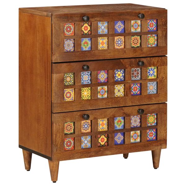 vidaXL Sideboard Walnuss 60 x 33 x 75 cm Massivholz Mango