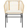 vidaXL 7-tlg. Garten-Essgruppe mit Kissen Braun Poly Rattan Glas