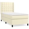 vidaXL Boxspringbett mit Matratze Creme 90x200 cm Kunstleder