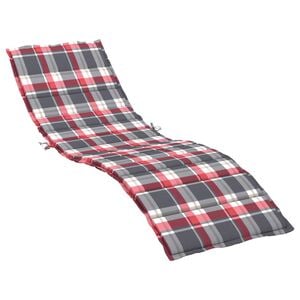 vidaXL Sonnenliegen-Auflage Rot Karomuster 200x50x3 cm Oxford-Gewebe