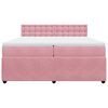vidaXL Boxspringbett mit Matratze Rosa 200x200 cm Samt
