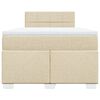 vidaXL Boxspringbett mit Matratze Creme 120x200 cm Stoff