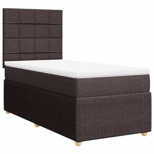 vidaXL Boxspringbett mit Matratze Dunkelbraun 80x200 cm Stoff