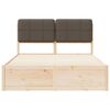 vidaXL Bettgestell mit gepolstertem Kopfteil Taupe 140 x 200 cm