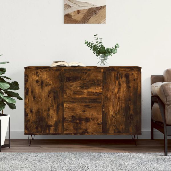 vidaXL Sideboard Räuchereiche 101,5x35x70 cm Holzwerkstoff