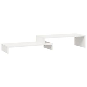 vidaXL Monitorst&auml;nder Wei&szlig; (52-101)x22x14 cm Massivholz Kiefer