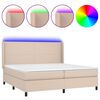 vidaXL Boxspringbett mit Matratze & LED Cappuccino-Braun 200x200cm