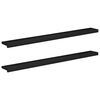 vidaXL Fensterb&auml;nke 2 stk. Schwarz 160 x 20 x 2 cm Massivholz Buche