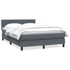 vidaXL Boxspringbett mit Matratze Dunkelgrau 140x220 cm Samt