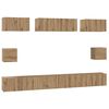 vidaXL TV-Schrankset Wandmontiert 8 pcs Artisan-Eiche Holzwerkstoff