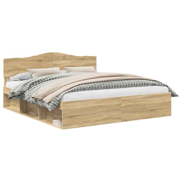 vidaXL Bettrahmen Sonoma 180 x 200 cm Massives Kiefernholz