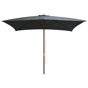 vidaXL Sonnenschirm mit Holz-Mast 200x300 cm Anthrazit