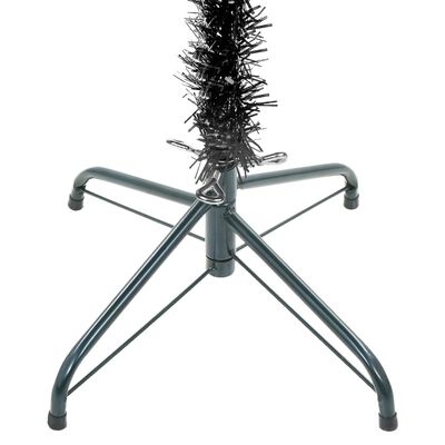 vidaXL Weihnachtsbaum Schlank mit Beleuchtung & Kugeln Schwarz 120 cm