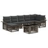vidaXL Gartensofa-set 8 stk. Grau und Dunkelgrau Poly-Rattan