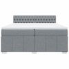vidaXL Boxspringbett mit Matratze Hellgrau 200x200 cm Stoff