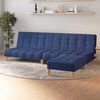 vidaXL Schlafsofa 2-Sitzer mit Fu&szlig;hocker Blau Stoff