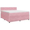 vidaXL Boxspringbett mit Matratze mit Kopfteil Rosa 140 x 200 cm Samt