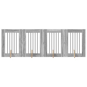 vidaXL Hundetor mit St&auml;ndern 4 pcs Graues Sonoma 60 x 80 cm