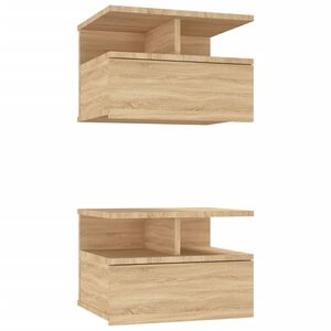 vidaXL Nachttische 2Stk. H&auml;ngend Sonoma-Eiche 40x31x27cm Holzwerkstoff