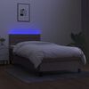 vidaXL Boxspringbett mit Matratze & LED Taupe 100x200 cm Stoff