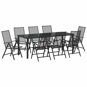 vidaXL Garten Essgruppe 9 stk. Anthrazit Pulverbeschichteter Stahl