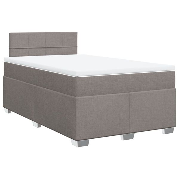 vidaXL Boxspringbett mit Matratze Taupe 120x190 cm Stoff