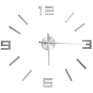 vidaXL 3D-Wanduhr Modernes Design Silbern 100 cm XXL