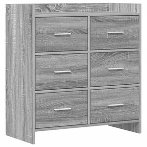 vidaXL Sideboard Grau Sonoma 75 x 33 x 80 cm Holzwerkstoff