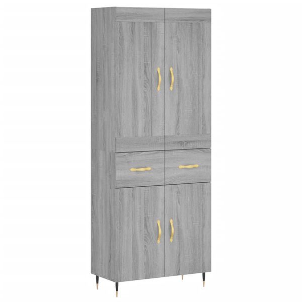 vidaXL Highboard Grau Sonoma 69,5x34x180 cm Holzwerkstoff