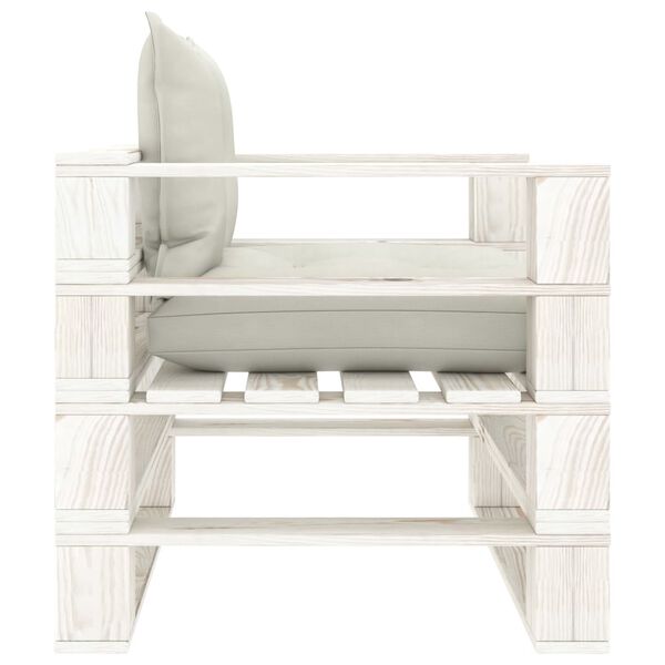 vidaXL 6-tlg. Garten-Lounge-Set Paletten mit Kissen in Beige Holz