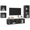 vidaXL 4-tlg. TV-Schrank-Set Grau Holzwerkstoff