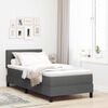 vidaXL Boxspringbett mit Matratze Dunkelgrau 80 x 200 cm Stoff