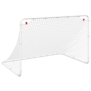 vidaXL Fu&szlig;balltor Wei&szlig; 122 x 81 x 81 cm Stahl