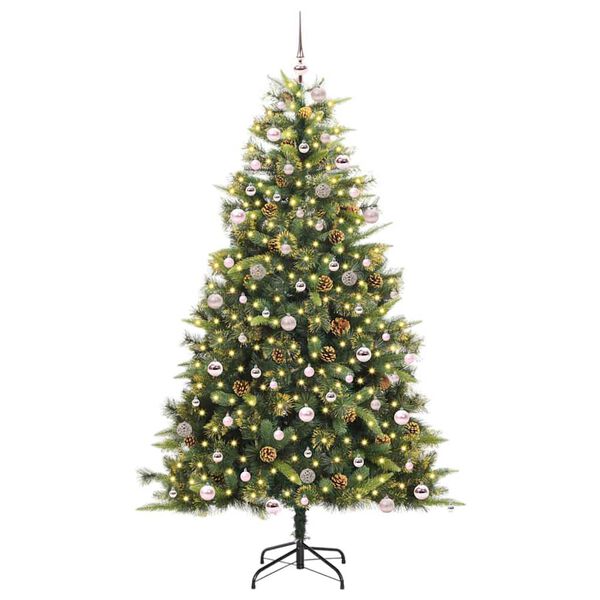 vidaXL Künstlicher klappbarer Weihnachtsbaum mit Tannenzapfen 240 cm