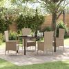 vidaXL Garten Essgruppe mit Kissen 5 pcs Beige Poly-Rattan
