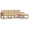 vidaXL Outdoor-Sofagarnitur mit Kissen 4 pcs Natur und Beige