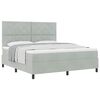 vidaXL Boxspringbett mit Matratze Hellgrau 180 x 200 cm Stoff