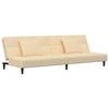 vidaXL Schlafsofa 2-Sitzer mit 2 Kissen & Hocker Creme Samt