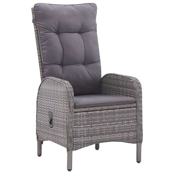 vidaXL 5-tlg. Garten-Essgruppe mit Kissen Poly Rattan Grau