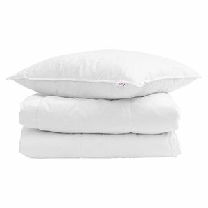 vidaXL Winterbettdecke mit Kissen 2 pcs Wei&szlig; Daunenfeder